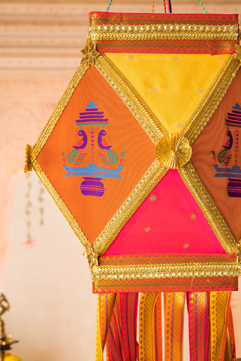 Paithani Morpankhi Kandil, Original Paithani Silk Diwali Lantern