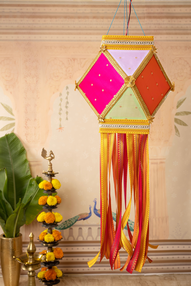 Pataka Kandil made with premium silk fabric for Diwali decoration